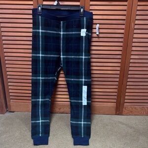 Old Navy Navy and Green Plaid Lounge Pajama Pants